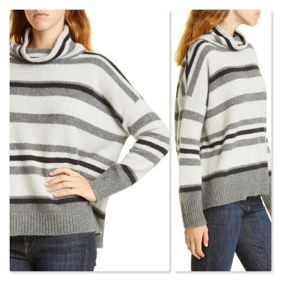 Nordstrom Signature Stripe Turtleneck Sweater XL - Picture 2 of 13